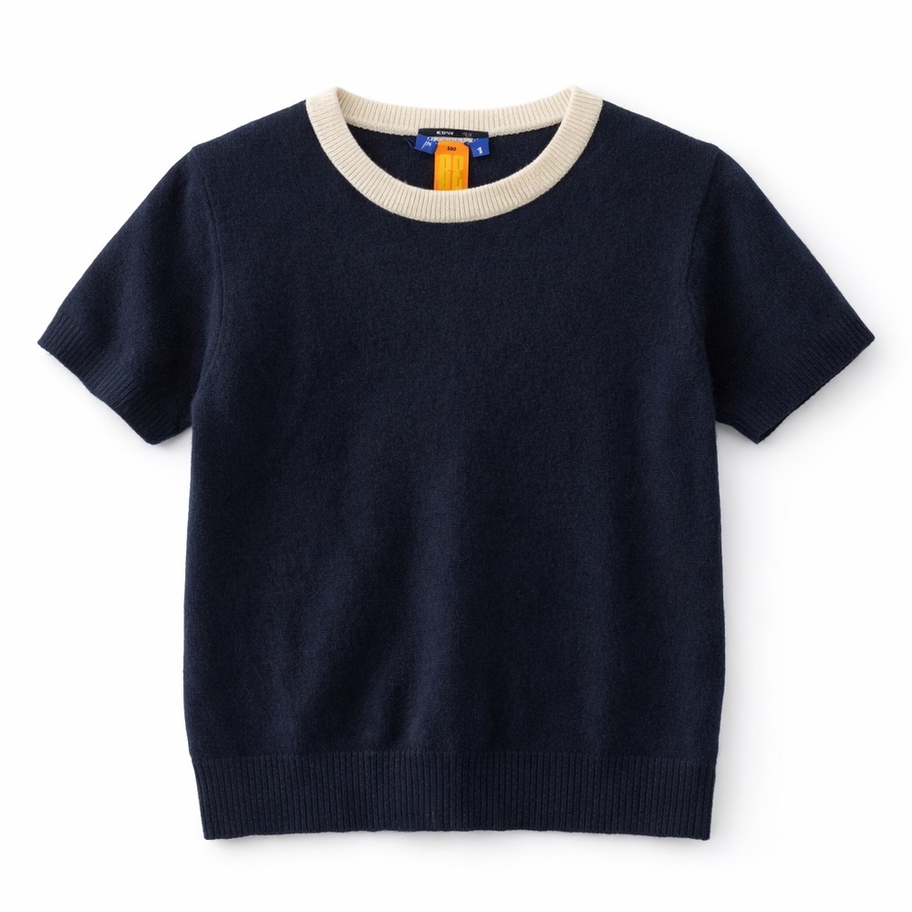 NONAME Cashmere Navy Blue Ringer Tee
